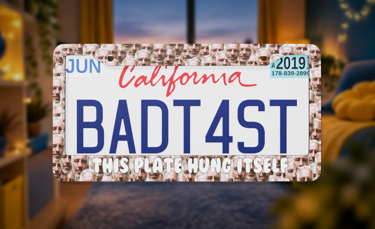 "This Plate Hung Itself" License Plate Frame