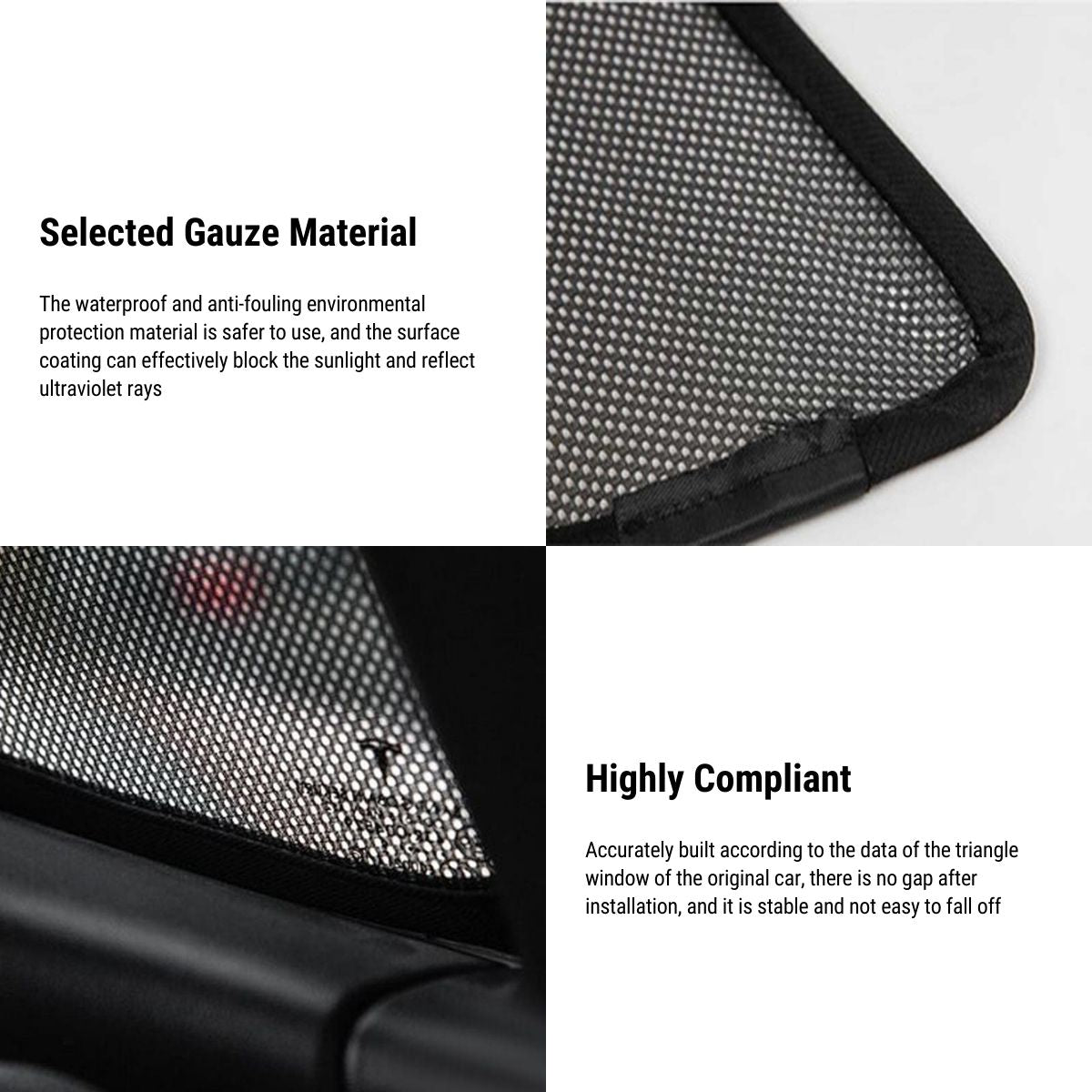 Tesery Triangular Window Shades for Tesla Model Y/3
