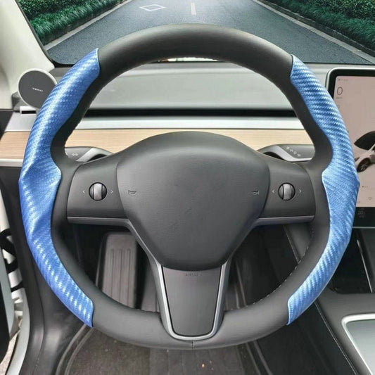 Tesery Ultra-thin Carbon Fiber Pattern Steering Wheel Cover for Tesla Model 3/ Y
