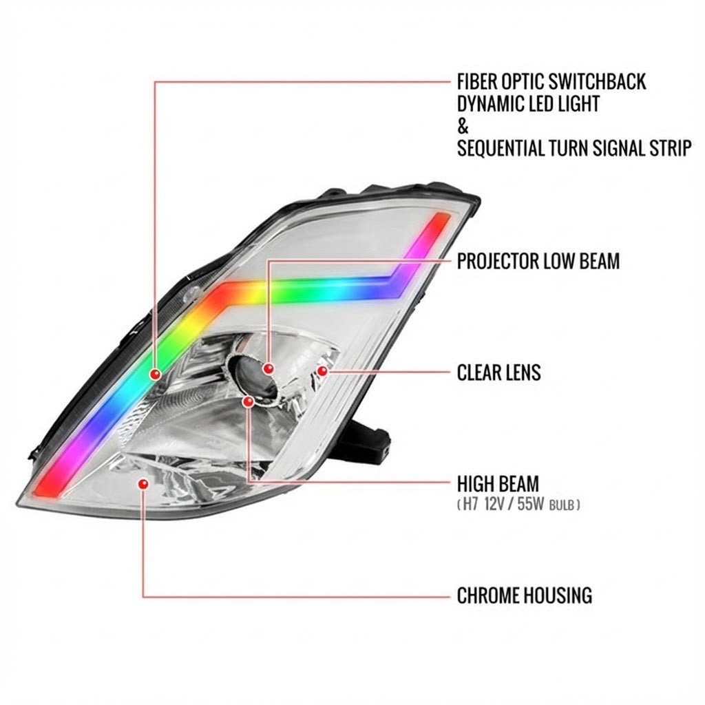 NTXGlow RGB Projector Headlights (2003–2005 Nissan 350Z)