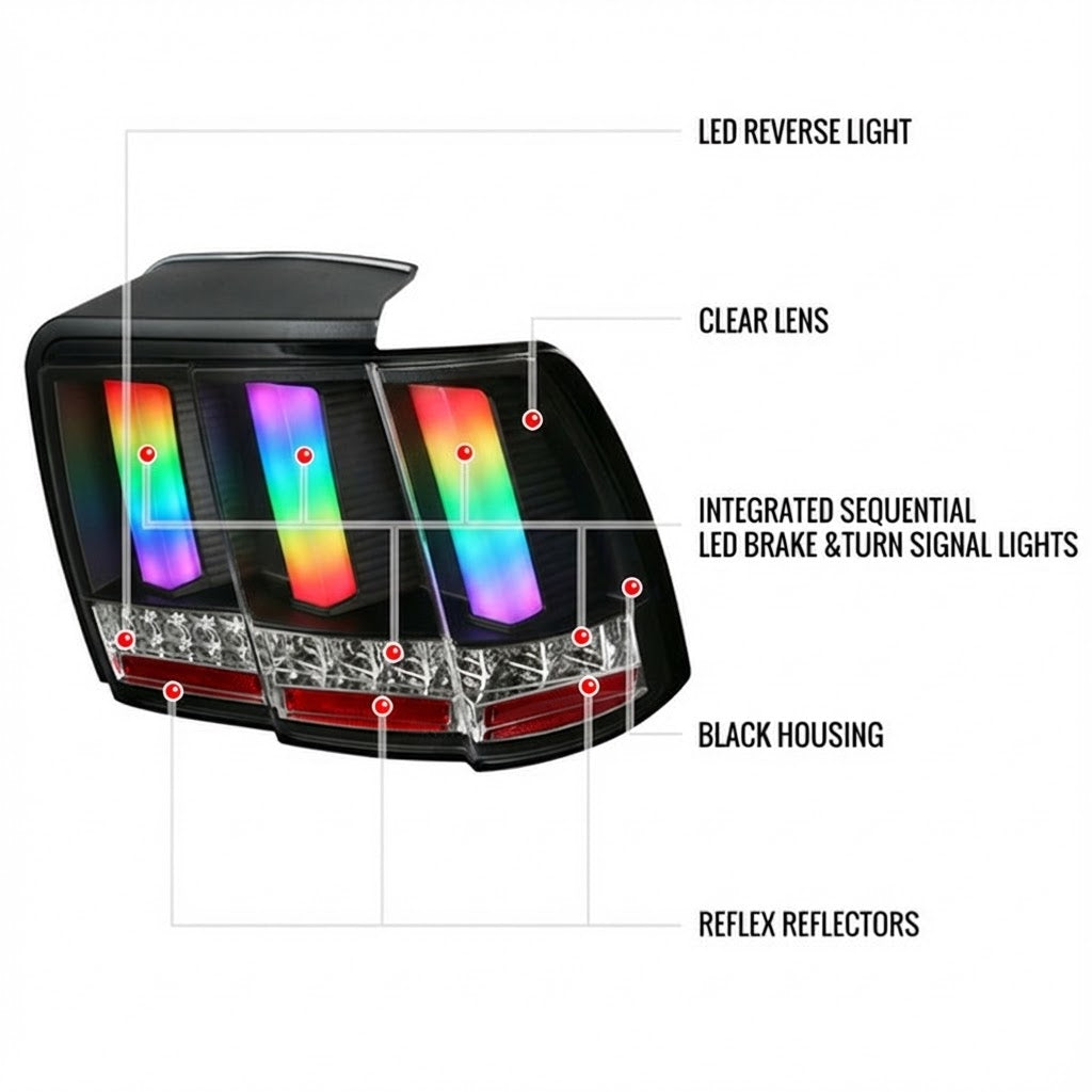 NTXGlow RGB Tail Lights (1999–2004 Ford Mustang)
