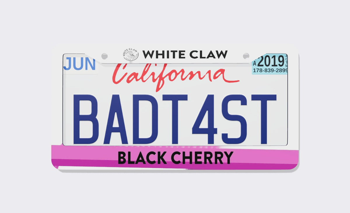White Claw License Plate Frame
