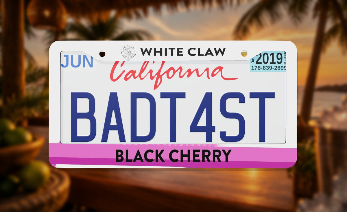 White Claw License Plate Frame
