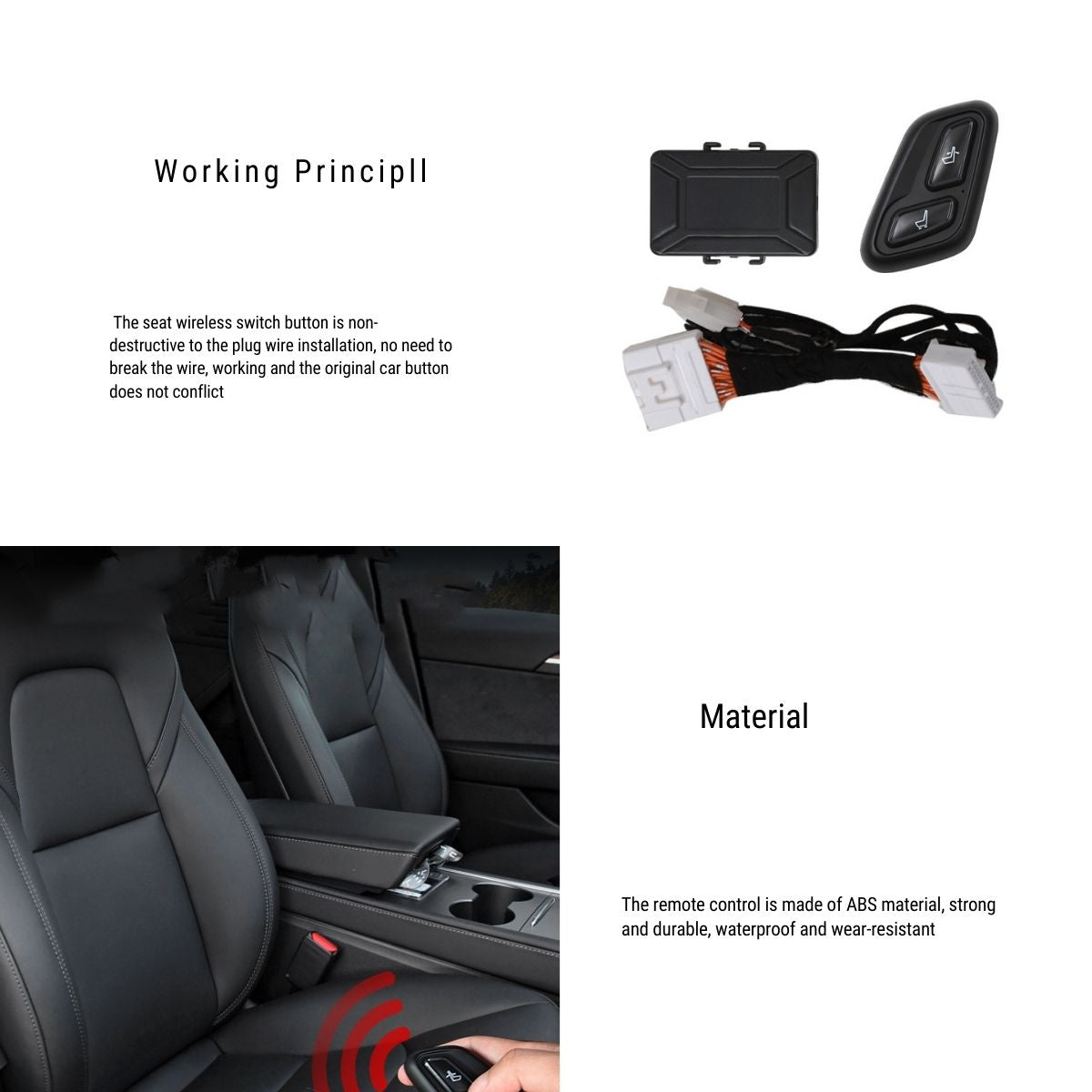 Tesery Wireless Passenger Seat Adjustment Buttons For Tesla Model 3/Y