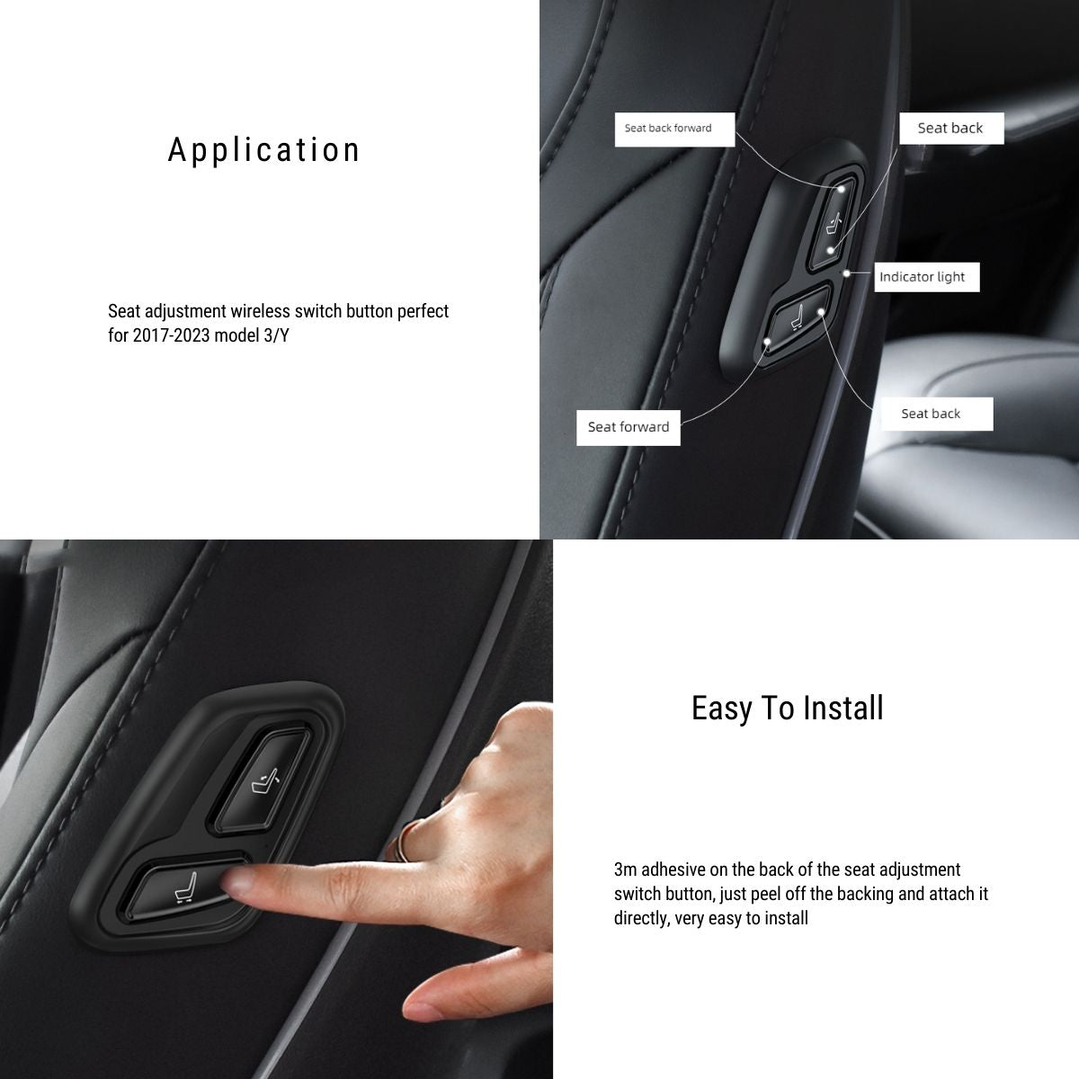 Tesery Wireless Passenger Seat Adjustment Buttons For Tesla Model 3/Y